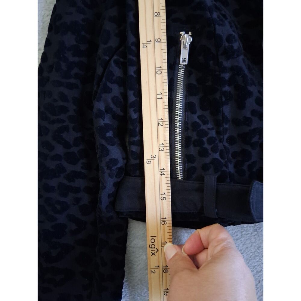 Killstar Sz Lg Claw Black Biker Cropped Jacket Flocked Leopard Print Goth New - Picture 8 of 12